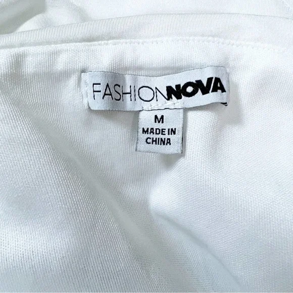 Fashion Nova White Slip Dress with Chain Medium - Picture 7 of 9